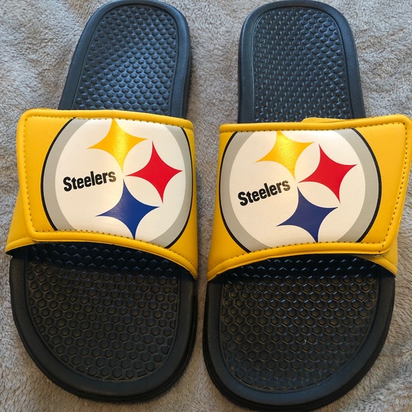 steelers nike slides